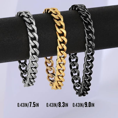 Stainless Steel Gold/Black/Silver Link Bracelet